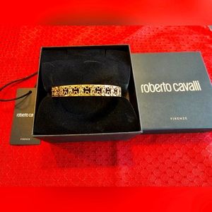 Roberto Cavalli Pewter Cuff Bracelet